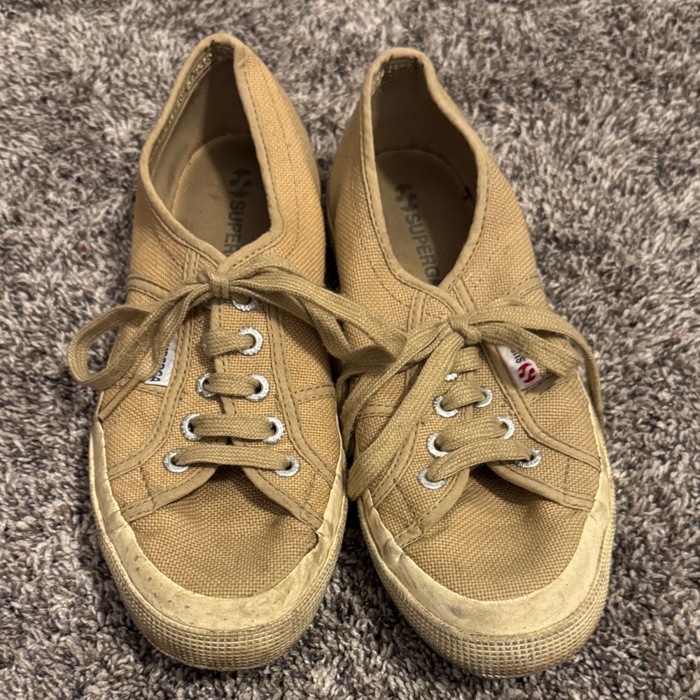 Superga Women's Beige Canvas Sneakers